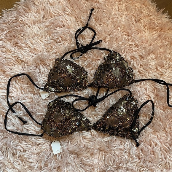 Black and Gold Sequins Bikini small and medium NWT - Picture 5 of 12
